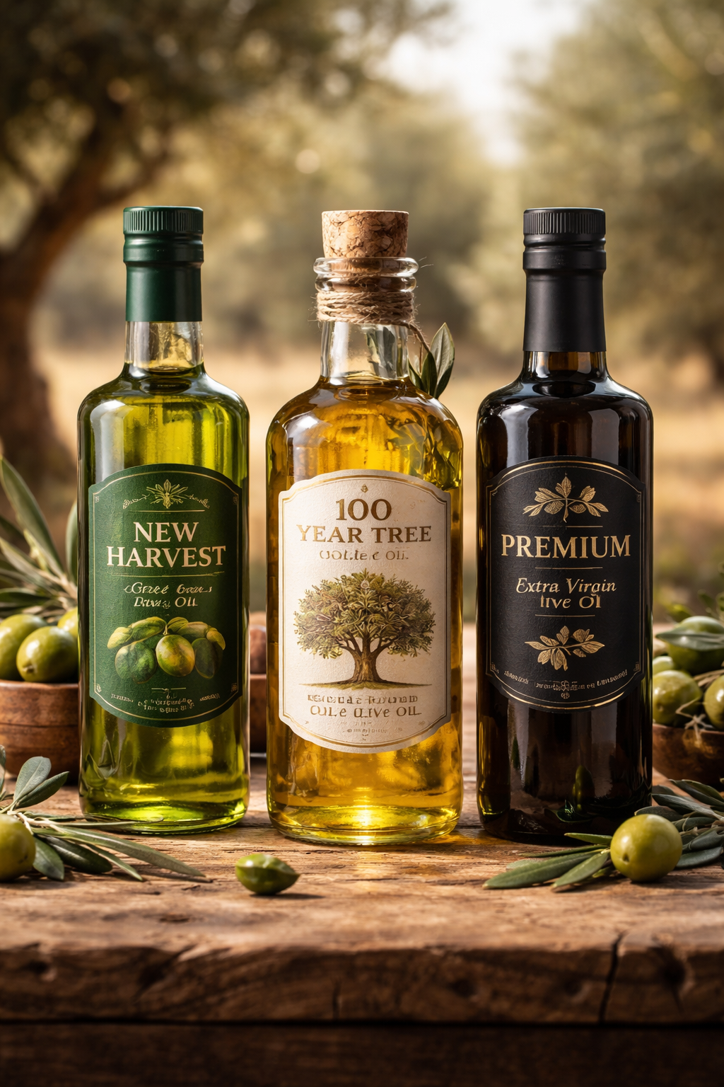 Huile d'olive de première qualité issue d'oliviers ancestraux